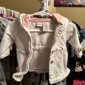 Catherine Malandrino Cream and Pink Kids Pea Coat